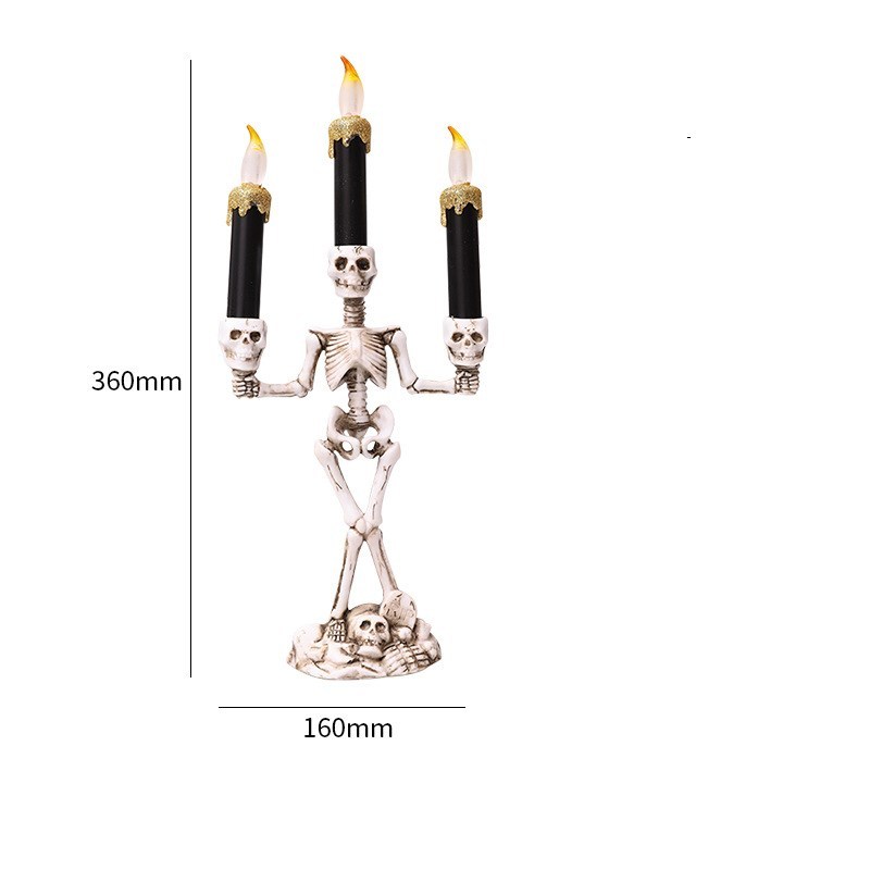 Halloween Three candles skeletons decoration