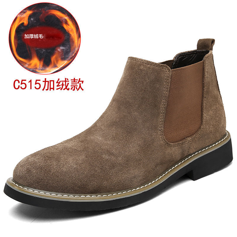 Large Size Cross-border Amazon Chelsea Boots Men's Boots British Style High-top Shoes Martin Boots Men's Shoes Mid-top Short Boots