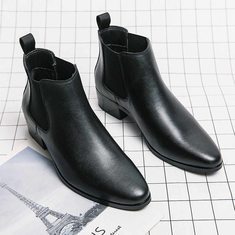 Men's Shoes Cross-border Foreign Trade New Leather Boots Fashion Chelsea Boots Trendy Mid-calf Martin Boots Personalized Leather Shoes Can Be Sent On Behalf